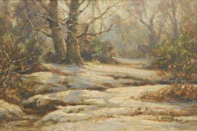 Frederick Golden Short (1863-1936). Winter woodland landscape