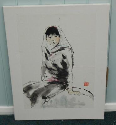 Sylvia Soulsby (20thC). Seated Girl - 2