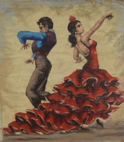 20thC Spanish School. Flamenco dancers