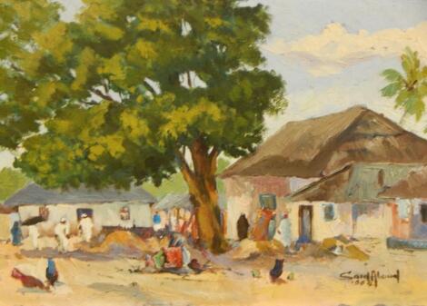 Said Aboud (20thC). African village scene