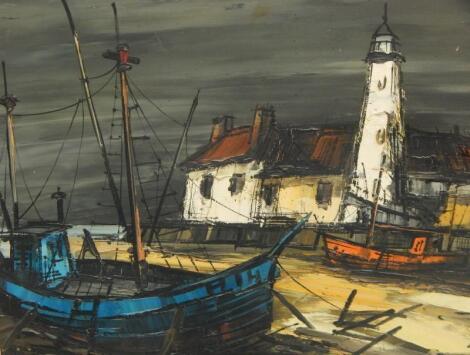 Boris Cenic (b.1924). Harbour scene