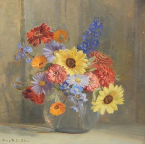 Nora H Cullen (20thC). Floral still life