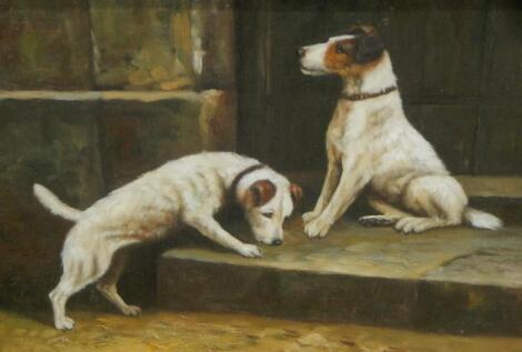 20thC School. Two dogs