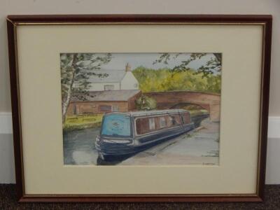 P Hatton. Canal boat scene - 2