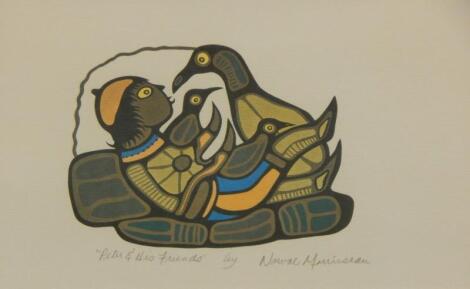 Norval H Morrisseau (1932-2007). Peter and his friends