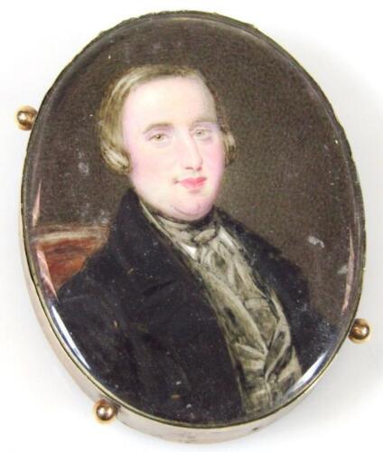 19thC English School. Portrait miniature