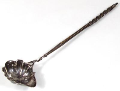 A George II silver punch ladle