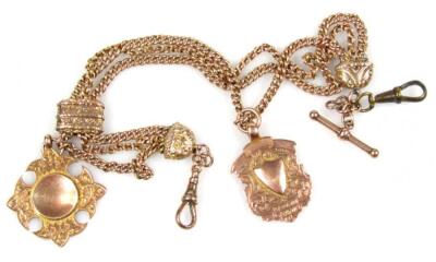 An early 20thC 9ct gold watch chain