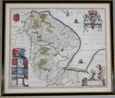 After Saxton. A 17thC Map of Lincoln