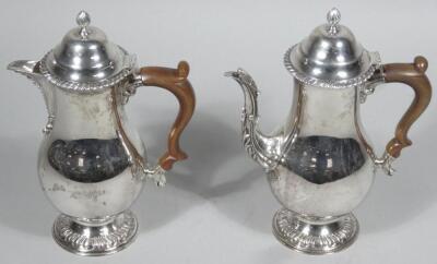 A George VI silver coffee pot and matching water jug