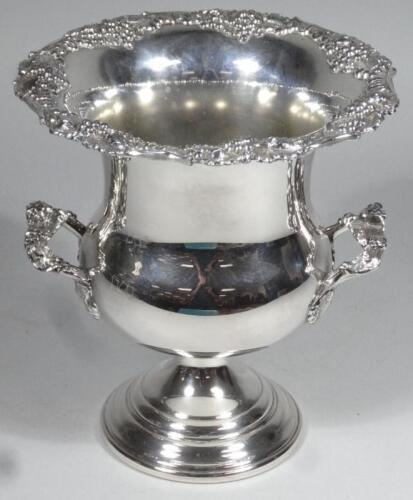 A 19thC style silver plated wine cooler