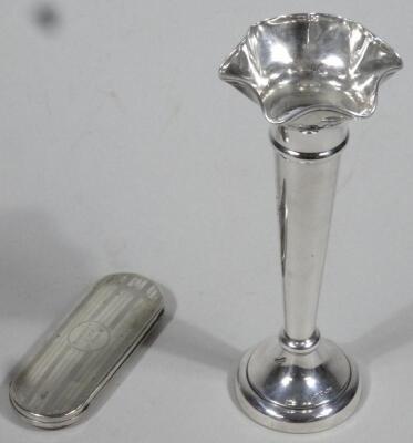 An Elizabeth II silver specimen vase