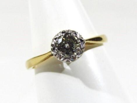 A solitaire diamond ring