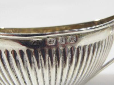 An Edwardian matched silver three piece cruet set - 2