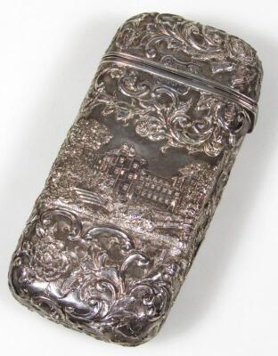 A Victorian silver castle top style spectacles case - 3