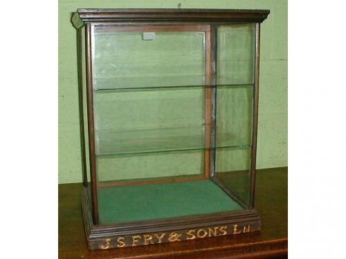 A J S Fry & Sons glass panelled counter top display cabinet