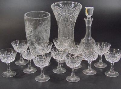 A suite of twelve 20thC crystal glasses