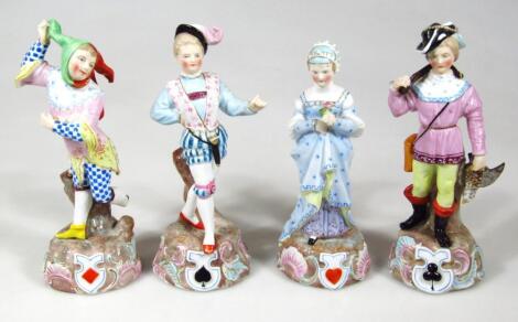 A set of four Rudolstadt Volkstedt Ernest Bohne porcelain figures