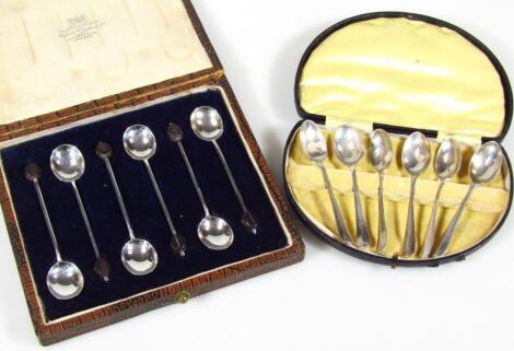 A cased set of six George VI silver teaspoons