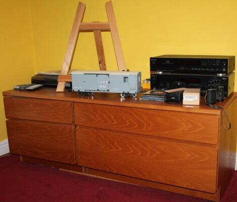 A modern teak side cabinet