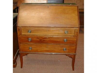 An Edwardian cross banded and mahogany bureau