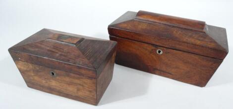 A 19thC rosewood tea caddy