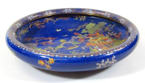 A 20thC Carltonware Bleu Royale Mikado lipped bowl