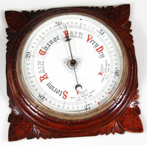 An early 20thC oak cased wall barometer