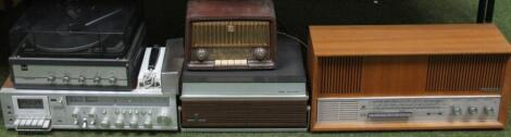 A retro teak cased Grundig radio