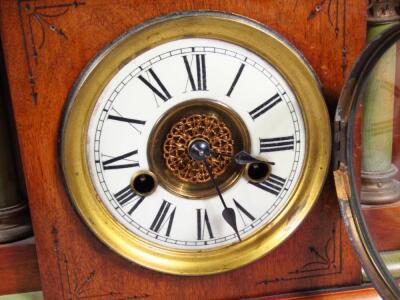 An early 20thC carved wooden mantel clock - 2