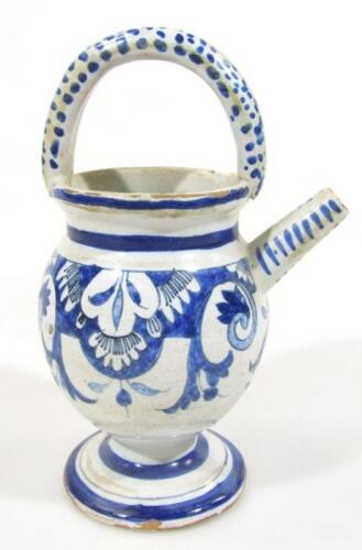 A small Italian Maiolica pottery apothecary jar