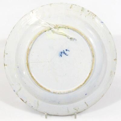 An 18thC blue and white Dutch Delft plate - 2