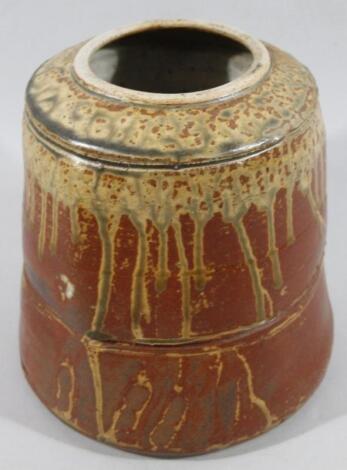 A modern Studio pottery redware vessel