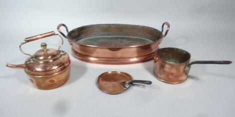 A late 19thC/early 20thC copper fish pan