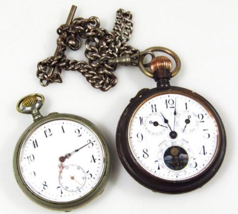 An Aciea Swiss open face pocket watch