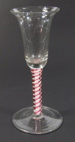 An 18thC air twist wine glass