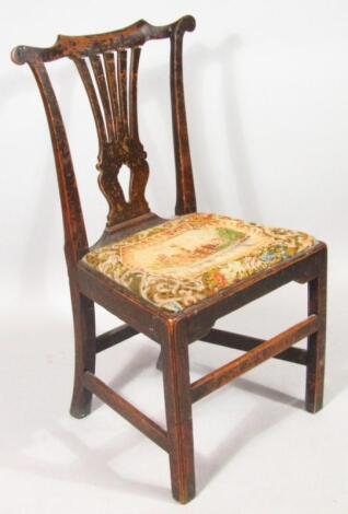 An 18thC Chippendale design mahogany dining chair