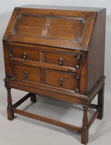 A 1920's oak bureau