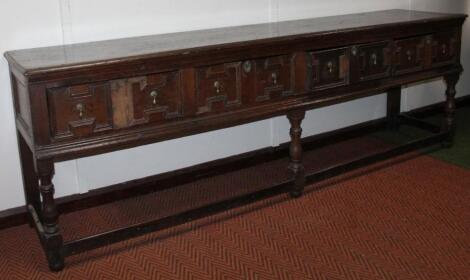 An 18thC oak dresser base