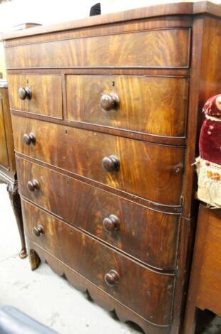 A Victorian mahogany bow front Scottish chest