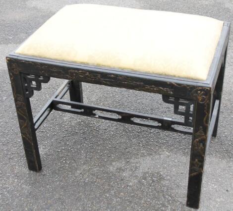 A late 19th/early 20thC japanned piano stool