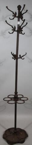 A late 19thC/early 20thC Coalbrookdale style cast metal hall stand