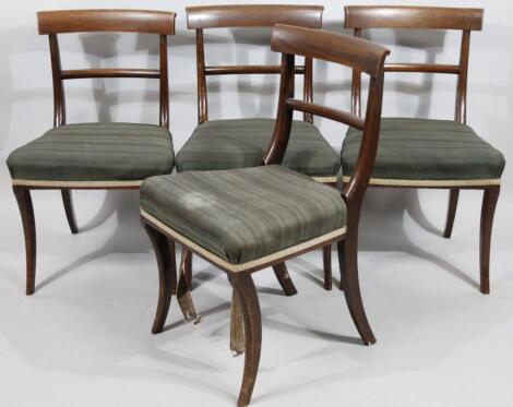 A set of four 19thC mahogany dining chairs