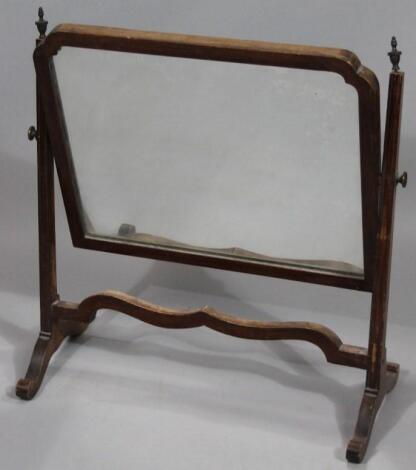 A 19thC mahogany table mirror