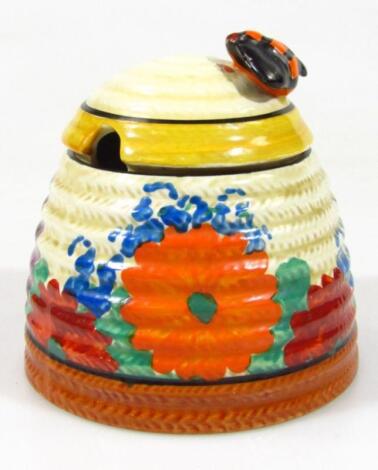 A Clarice Cliff Bizarre Gay Day honey pot