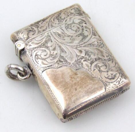 An Edwardian silver vesta case