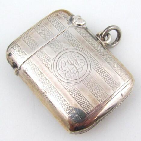 An Edwardian silver vesta case