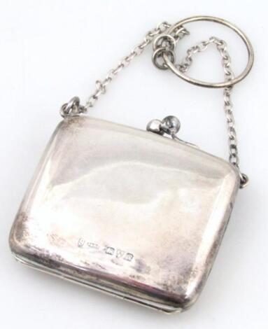 A George V silver evening purse