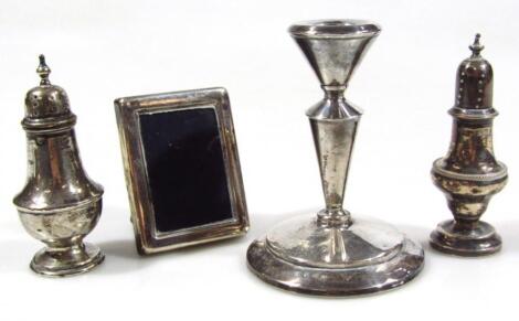 A George V silver candlestick