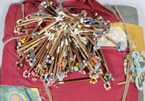 Various wooden and other lace bobbins